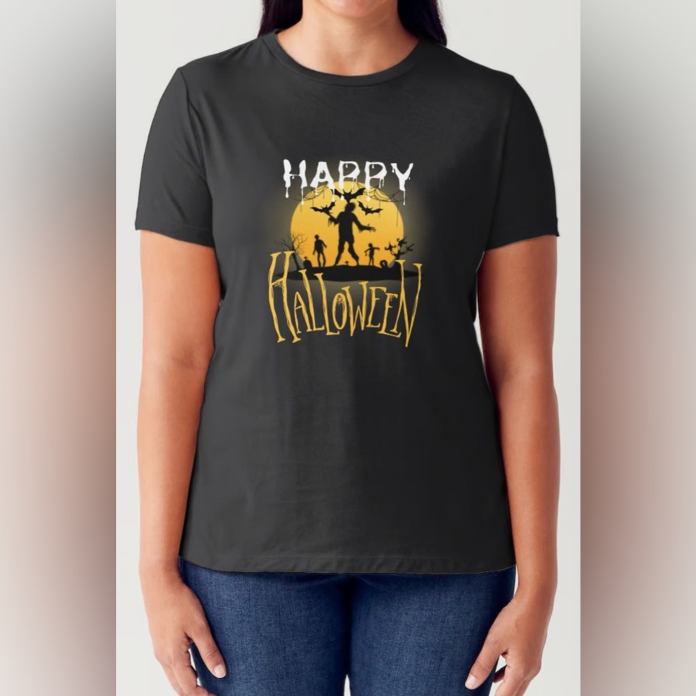 Simply Love Full Size HAPPY HALLOWEEN Short Sleeve Tubular T-Shirt